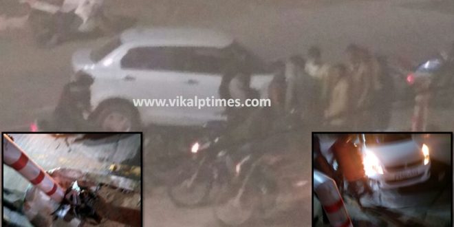 headquarters Sawai Madhopur Paramahansa Yogashram truck collided divider child survivor major accident damaged Car Bike tire balance rush people vehicles