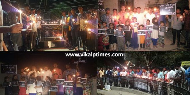 Justice for Asifa unnao kathua rape case people candle march deman murder accuseed malarna dungar Sawai Madhopur Ranthambore