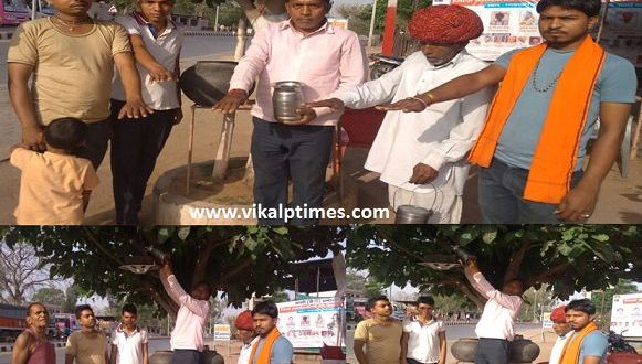 Yog Seva Dal committee hanging water pot for birds social work save birds nature