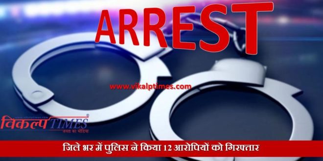 Police arrest 12 accused disturbing peace driving drinking wine