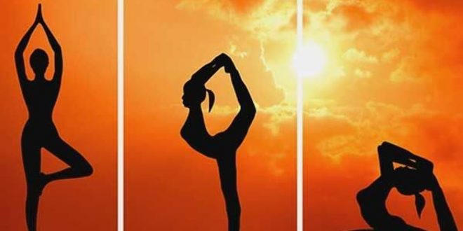 District level yoga practice held police parade ground