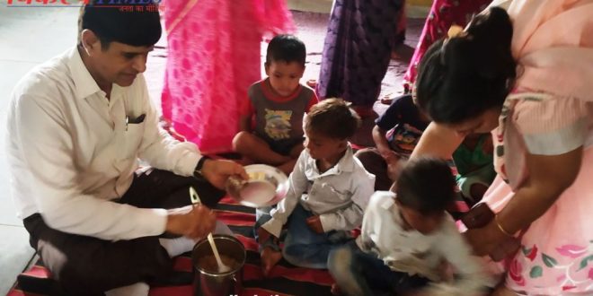 Collector fed nutrition food Children Anganwadi