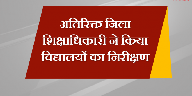 Additional District Education Officer inspected schools Sawai Madhopur
