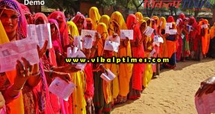 Long queues voters polling stations Sarpanch panchayat election Sawai Madhopur