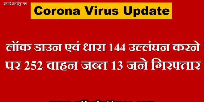 252 vehicles seized people arrested for lock down Section 144 violation