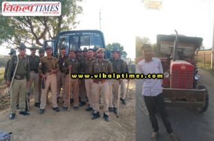 Police Seized tractor trolley filled gravel