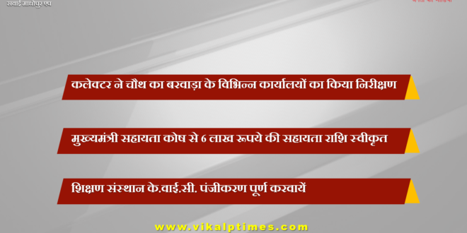 Collector inspected various offices in Chauth ka barwara