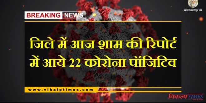 22 Corona positives found in Sawai Madhopur in evening report