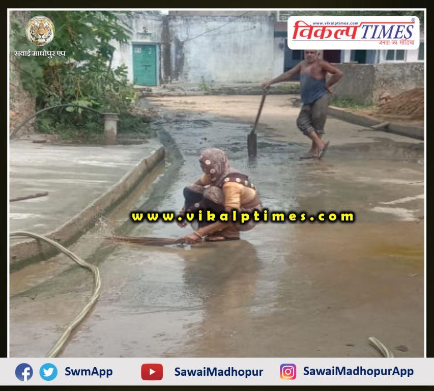 Anganwadi workers started cleaning campaign bonli Sawai Madhopur