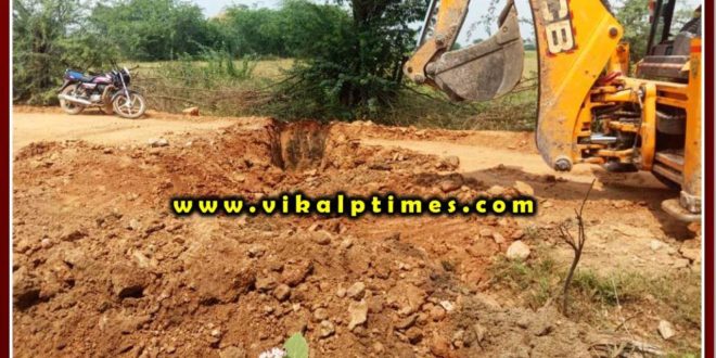 Sarpanch blocked the road due no action illegal gravel mining stock bonli