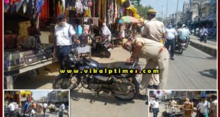 Traffic police action at Sawai Madhopur district headquarters