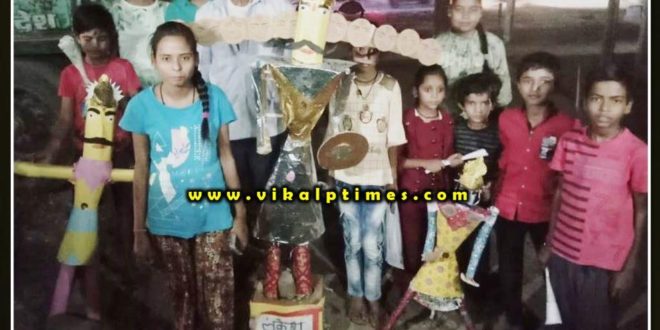 Children celebrated dussehra festival at sawai madhopur