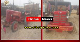 Police seized tractor trolley with illegal gravel at bamanwas sawai madhopur