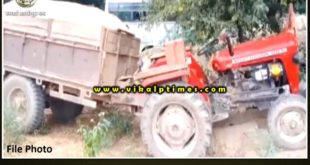 Police Seized 7 tractor-trolleys filled with illegal gravel at khandar Sawai Madhopur