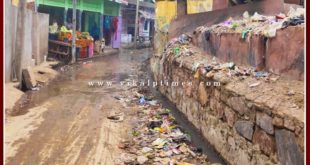 A pile of filth in the main market in malarna chaur Sawai Madhopur
