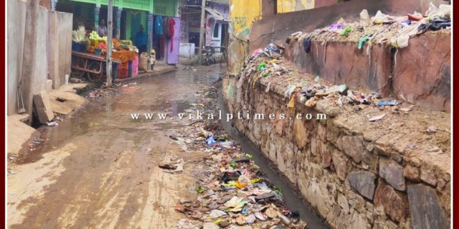 A pile of filth in the main market in malarna chaur Sawai Madhopur