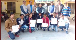 Certificates provided to the winners in pg college Sawai madhopur