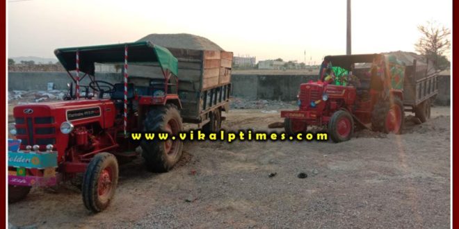 Police action against illegal gravel transport, half a dozen tractor-trolleys seized