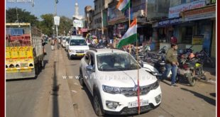 Taxi union rally in support of farmers movement in Sawai Madhopur