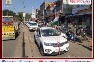 Taxi union rally in support of farmers movement in Sawai Madhopur
