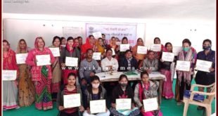 Training certificates were distributed to women in Sawai madhopur