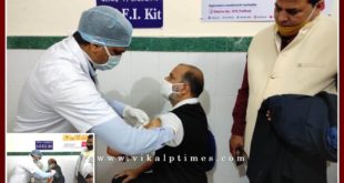 collector launched second phase covid-19 vaccination by getting the first vaccine himself