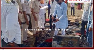 A fire on hut. six month old baby death in fire at tonk rajasthan