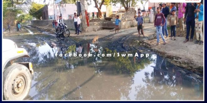 Dirt near Anganwadi center and school in khandar sawai madhopur