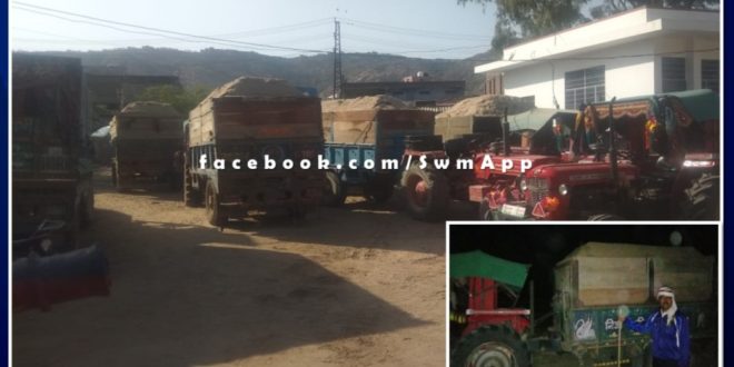 Police seized 14 tractor-trolleys loaded with illegal gravel and one accused arrested in Sawai madhopur