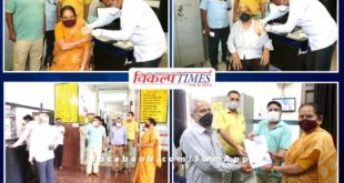 Dausa MP Jaskaur Meena imposed second dose of Corona vaccine on UPHC Bajariya Sawai madhopur
