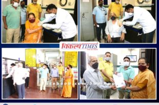 Dausa MP Jaskaur Meena imposed second dose of Corona vaccine on UPHC Bajariya Sawai madhopur