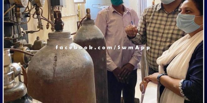 Stock of checked oxygen cylinders in private hospitals of sawai madhopur