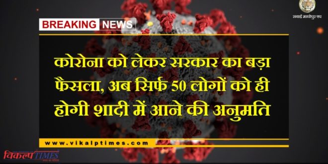 only 50 people will be allowed in wedding due to corona virus