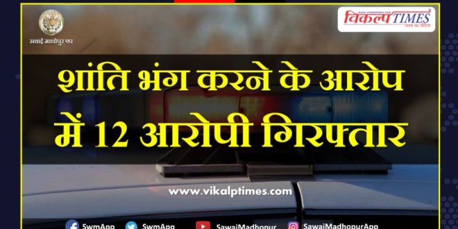 police arrested 12 accused for disturbing peace in sawai madhopur