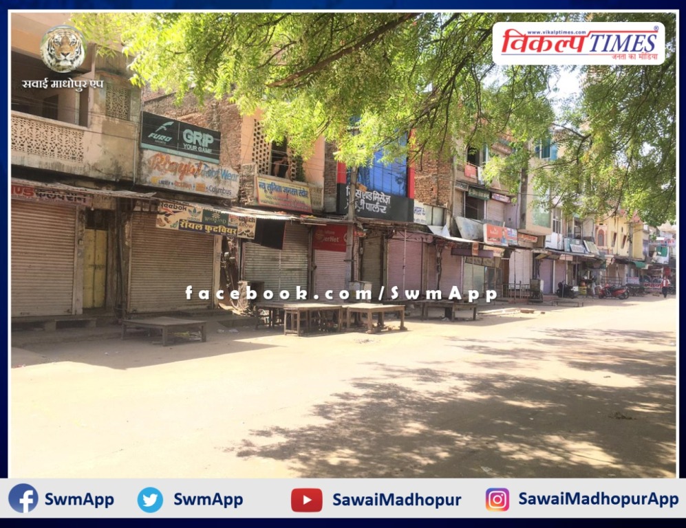 Police closed grocery shops in sawai madhopur