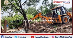 Encroachment removed from the way of cremation in Atoon Khurd sawai madhopur