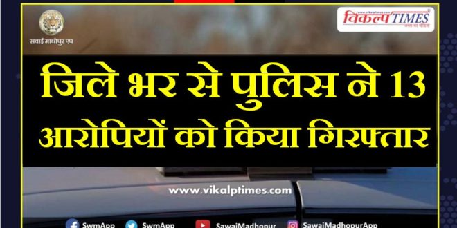 Police arrested 13 accused from sawai madhopur