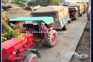 Police seized 6 tractor-trolleys filled with illegal gravel transport in sawai madhopur