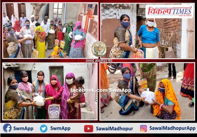 Ration kit provided to 50 families identified by Video Volunteers Organization in sawai madhopur