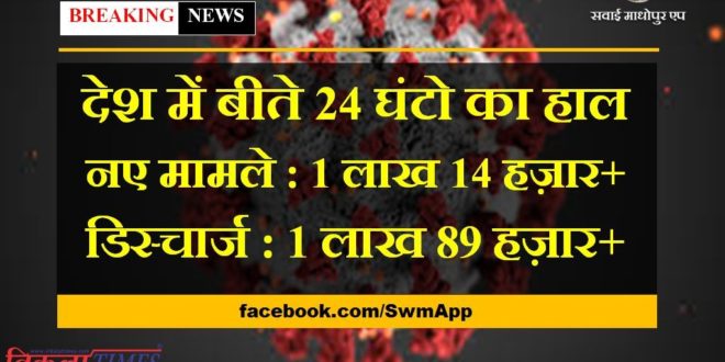 corona updates in india in last 24 hours new corona cases more than 1 lakh 14 thousand and discharge more than 1 lakh