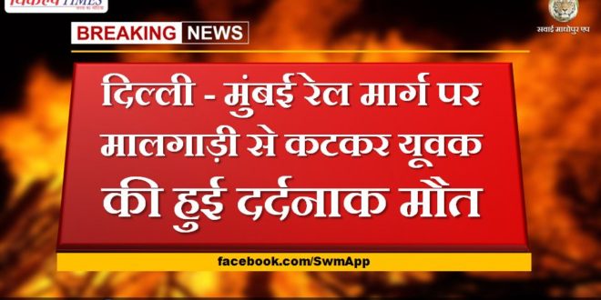 A young man dies after being hit by a goods train on Delhi Mumbai rail route