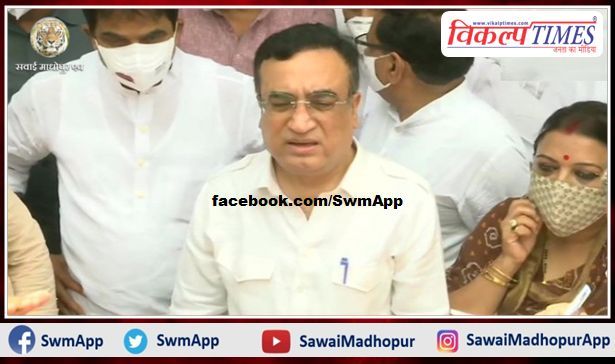 Ajay Maken interacts with media after PCC meeting in rajasthan