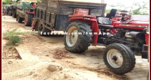 Police seized 6 tractor trolleys filled with illegal gravel