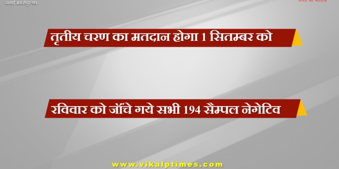 The third phase of polling will be held on September 1 in sawai madhopur