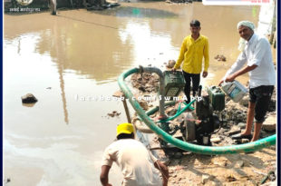 Peoples anger erupted due to lack of drainage of water filled on the road in bamanwas