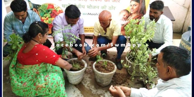 Plantation done under the nutrition month campaign in sawai madhopur