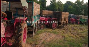 4 tractor - trolley fill with illegal gravel seized