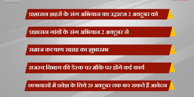 Administration inaugurated the campaign with the cities on 2 October in sawai madhopur