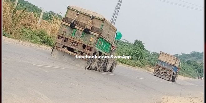Illegal gravel mining and transportation is happening in broad daylight in Malarna Dungar sawai madhopur