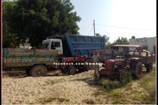 Three tractors - trolley filled with illegal gravel confiscated in sawai madhopur